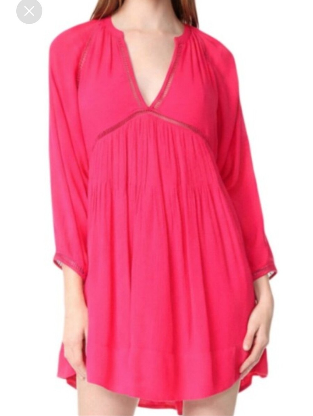 Free People Go Lightly Swing Mini Dress Hot Pink M